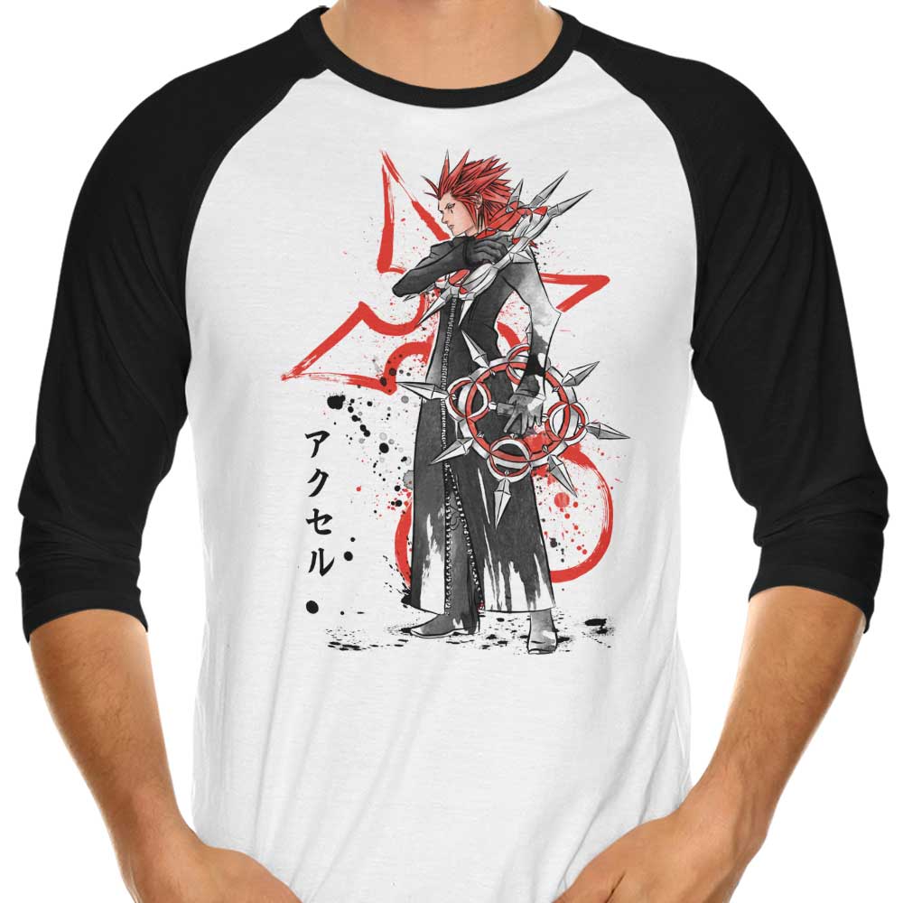 Dr. Monekers' Watercolor Flurry 3/4 Sleeve Raglan Casual T-Shirt