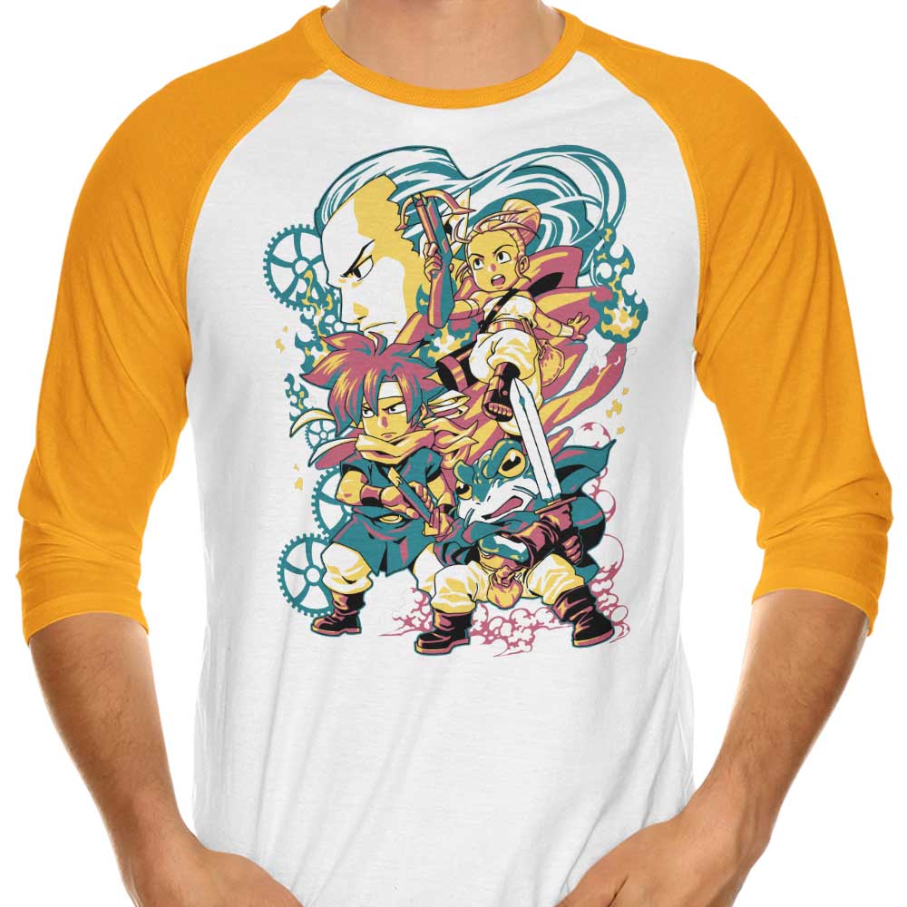 1wing's 3/4 Sleeve Raglan T-Shirt for Time - Traveling Enthusiasts