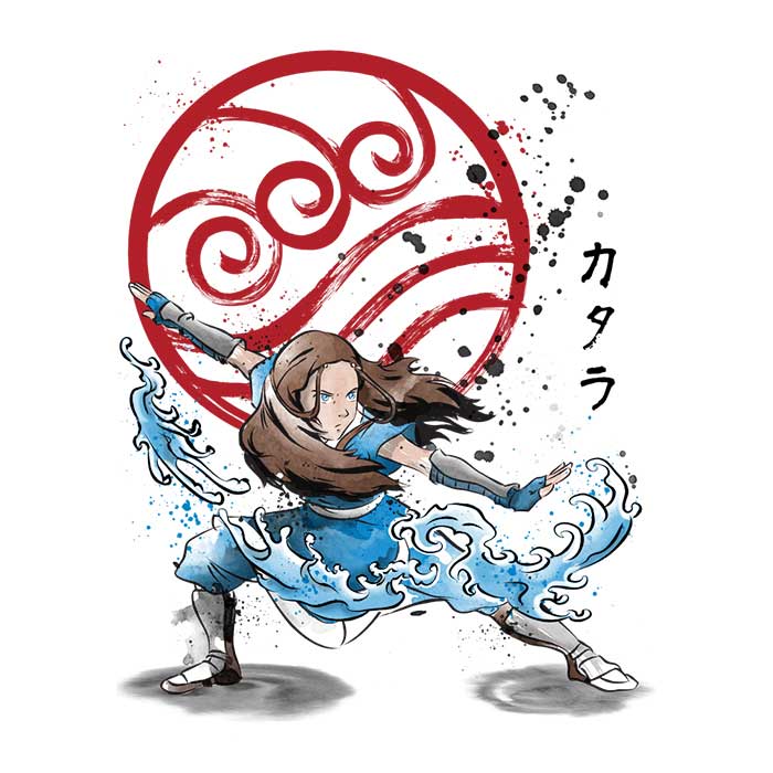 The Mighty Power of the Water Tribe - Three - Quarter Sleeve Raglan Style T - Shirt