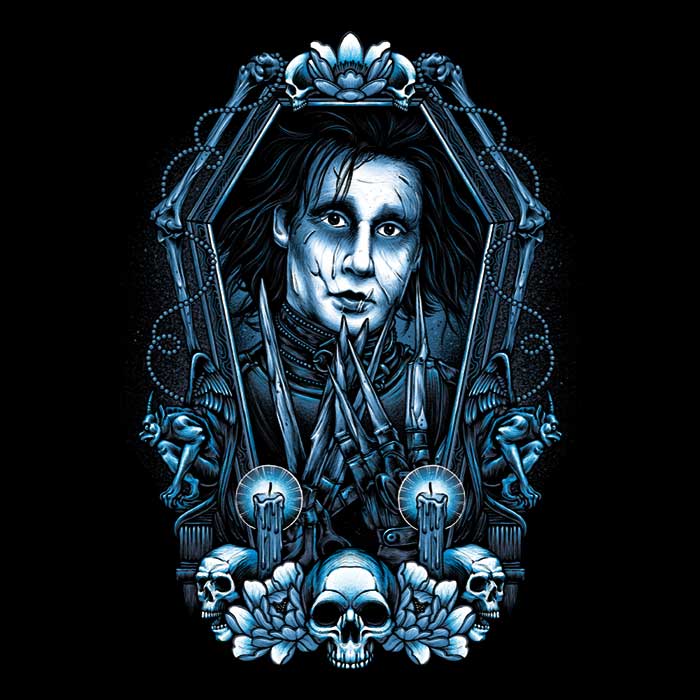 Long Sleeve Framed Scissors T-Shirt by Glitchygorilla
