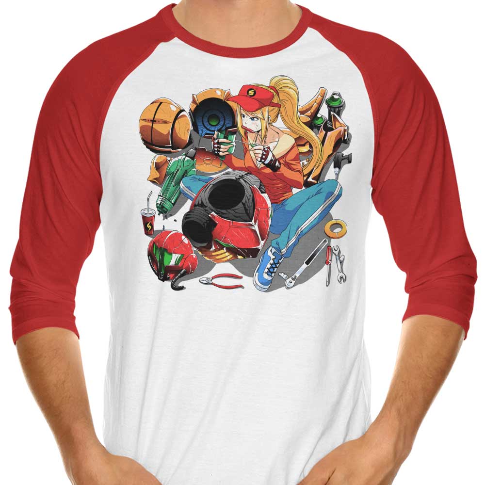 Samus Repairing 3/4 Sleeve Raglan Casual T-Shirt