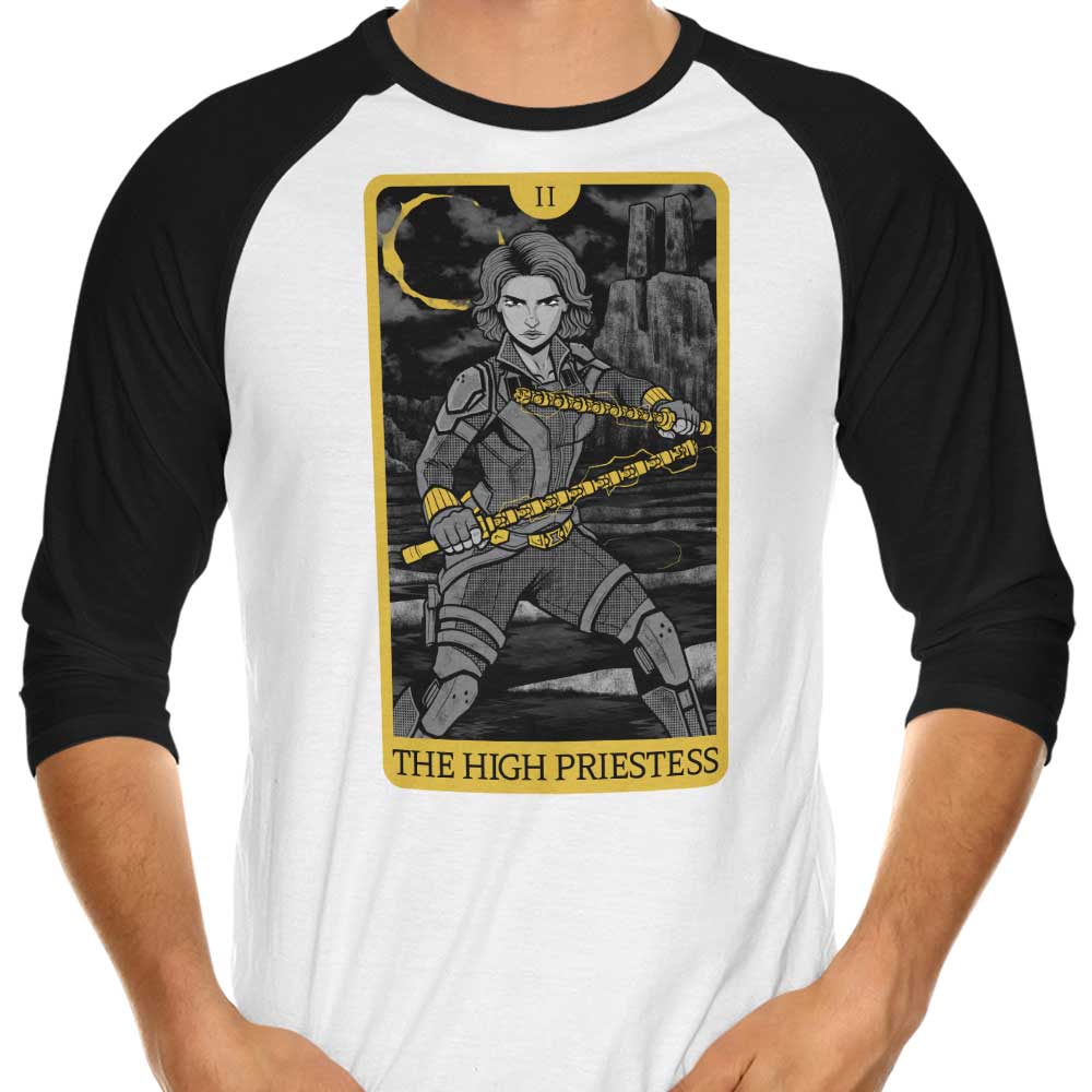 Tarot Inspired: The High Priestess Design 3/4 Sleeve Raglan Style T - Shirt for Fashion Lovers