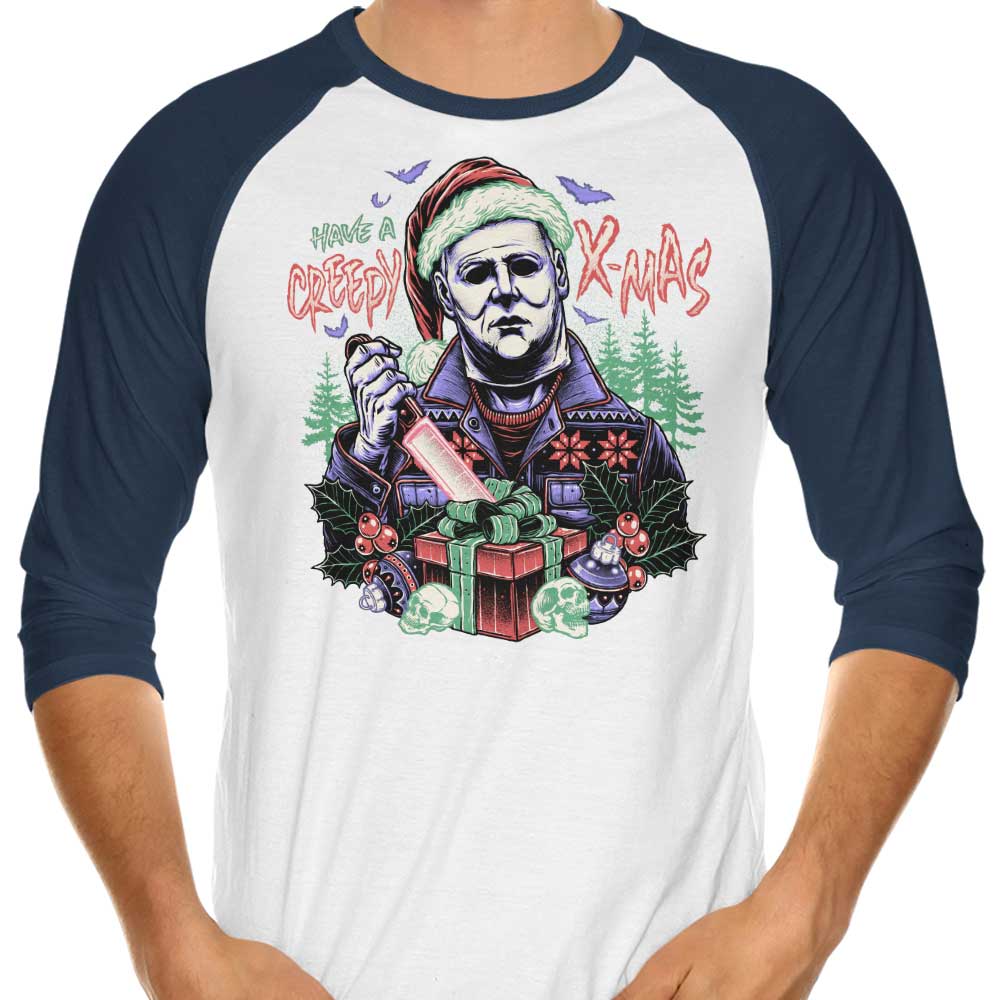 Spooky Christmas 3/4 Sleeve Raglan T-Shirt by Momma Gorilla