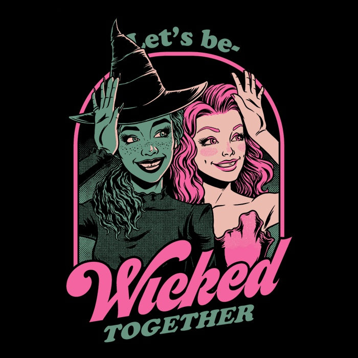 Stylish Green and Pink Witches 3/4 Sleeve Raglan T-Shirt
