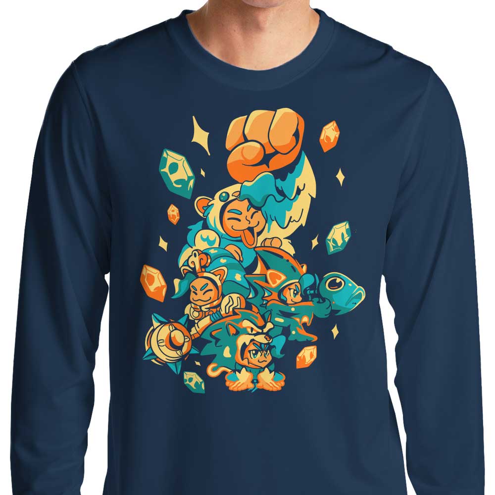 Super Strong Cat Fighter Long - Sleeve Crewneck T - Shirt