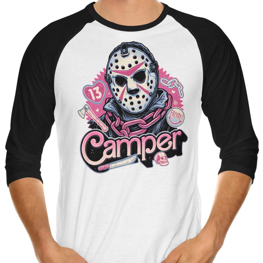 Momma Gorilla's 3/4 Sleeve Raglan T-Shirt with Camper Love Design