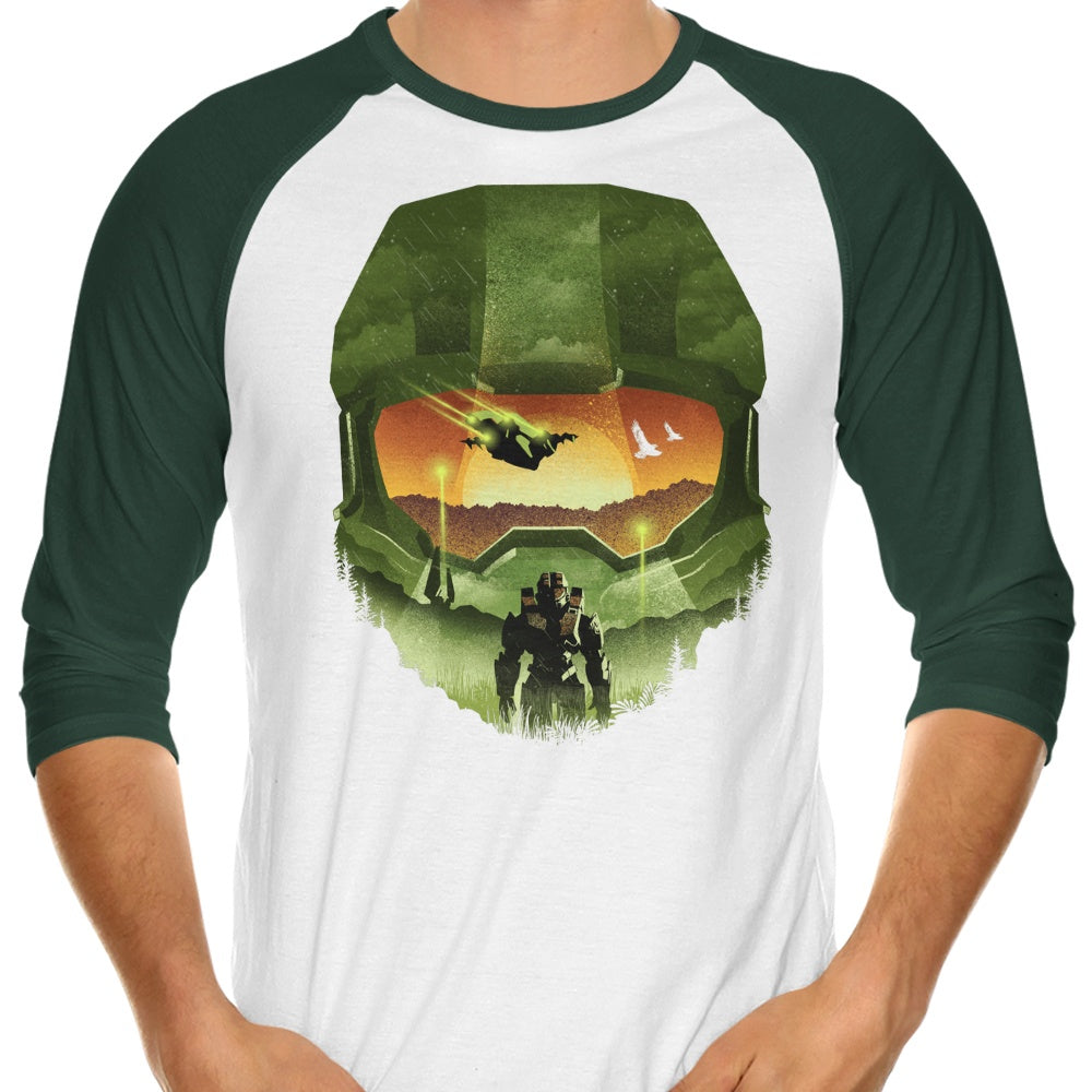 Spartan Silhouette 3/4 Sleeve Stylish Raglan T-Shirt