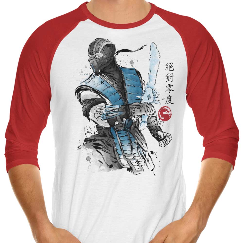 Ice Warrior Sumi-e Stylish 3/4 Sleeve Raglan T-Shirt for Fashion Enthusiasts