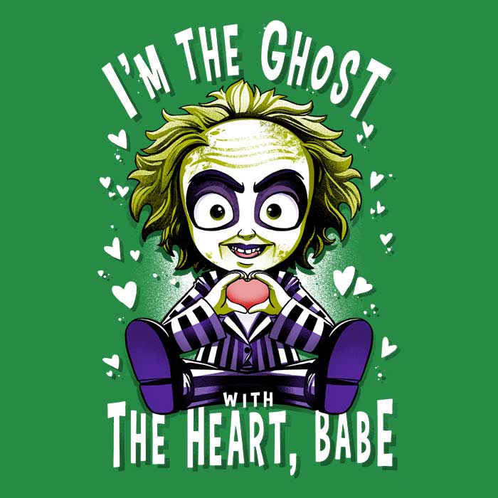 Alemaglia's The Ghost with the Heart Design Long Sleeve Crewneck T - Shirt for All Sizes