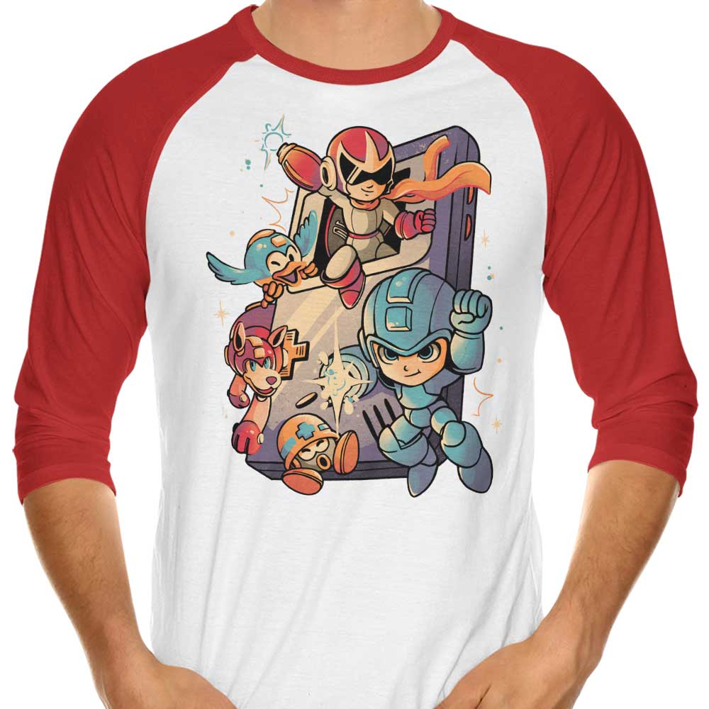 Arigatees Mega Console Gamer 3/4 Sleeve Raglan Style T-Shirt