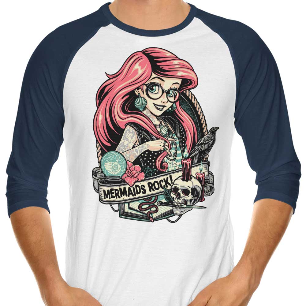 Mermaid's Rock Three - Quarter Sleeve Raglan Style T - Shirt for Casual Wear