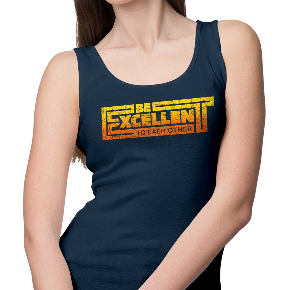 RetroReview's Comfortable Be Excellent Typography Unisex and Women's Tank Tops