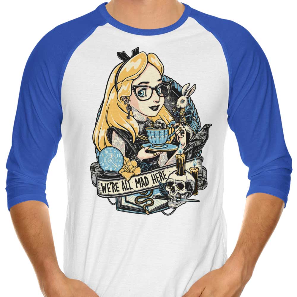 Momma Gorilla's Rocker Alice Style 3/4 Sleeve Raglan Casual T-Shirt for Fashion Lovers