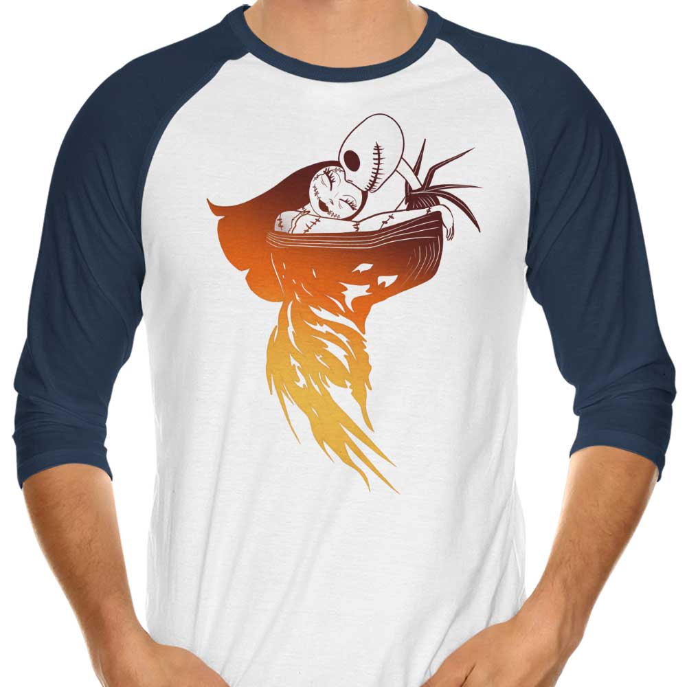 MarianoSan's 3/4 Sleeve Raglan T-Shirt with Death Love Design