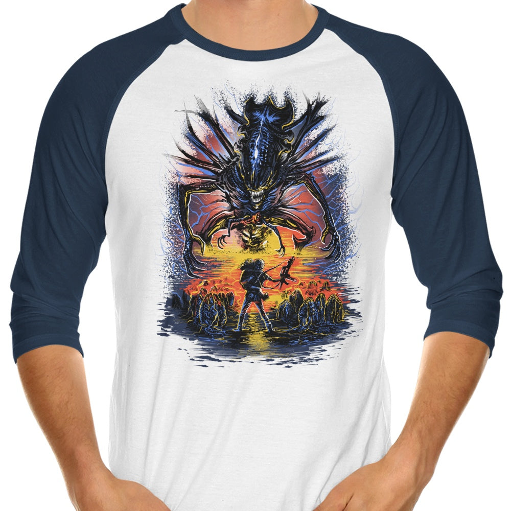 Zascanauta's 'Xeno Shall Not Pass' 3/4 Sleeve Raglan Stylish T-Shirt