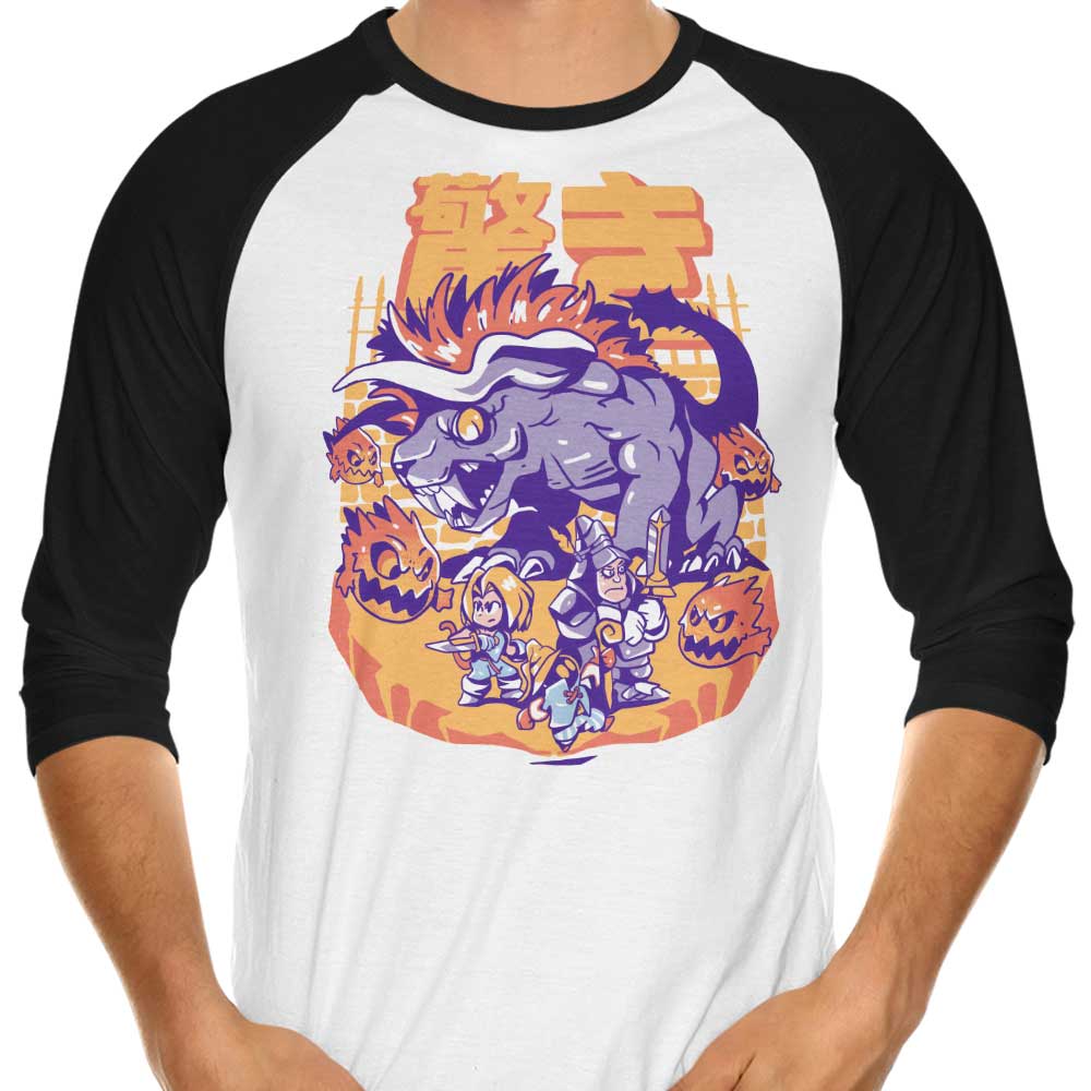 Final Surprise Attack - Three - Quarter Sleeve Raglan Style T - Shirt for Fashion Enthusiasts