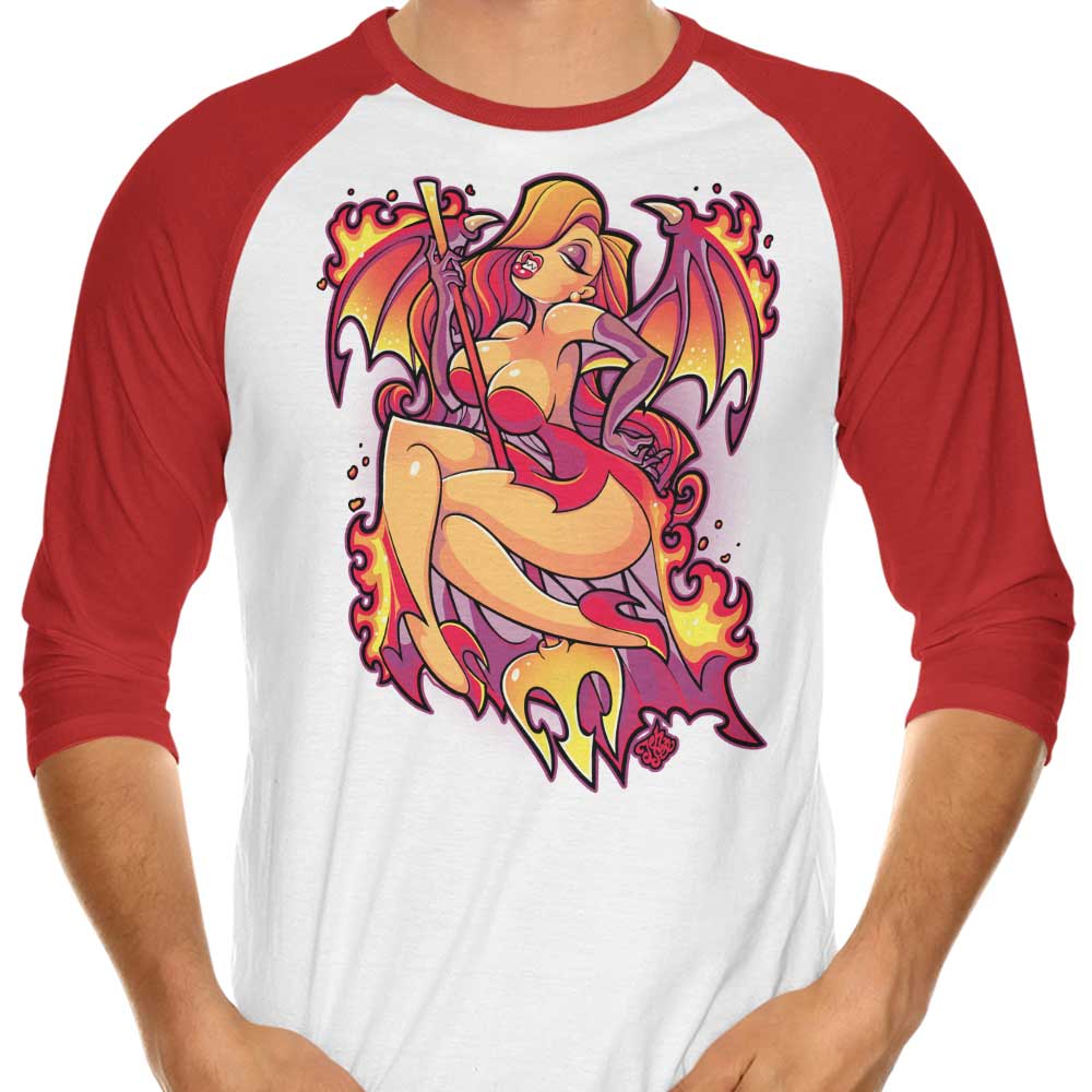 Incredibly Hot as Hell - Three - Quarter Sleeve Raglan Style T - Shirt