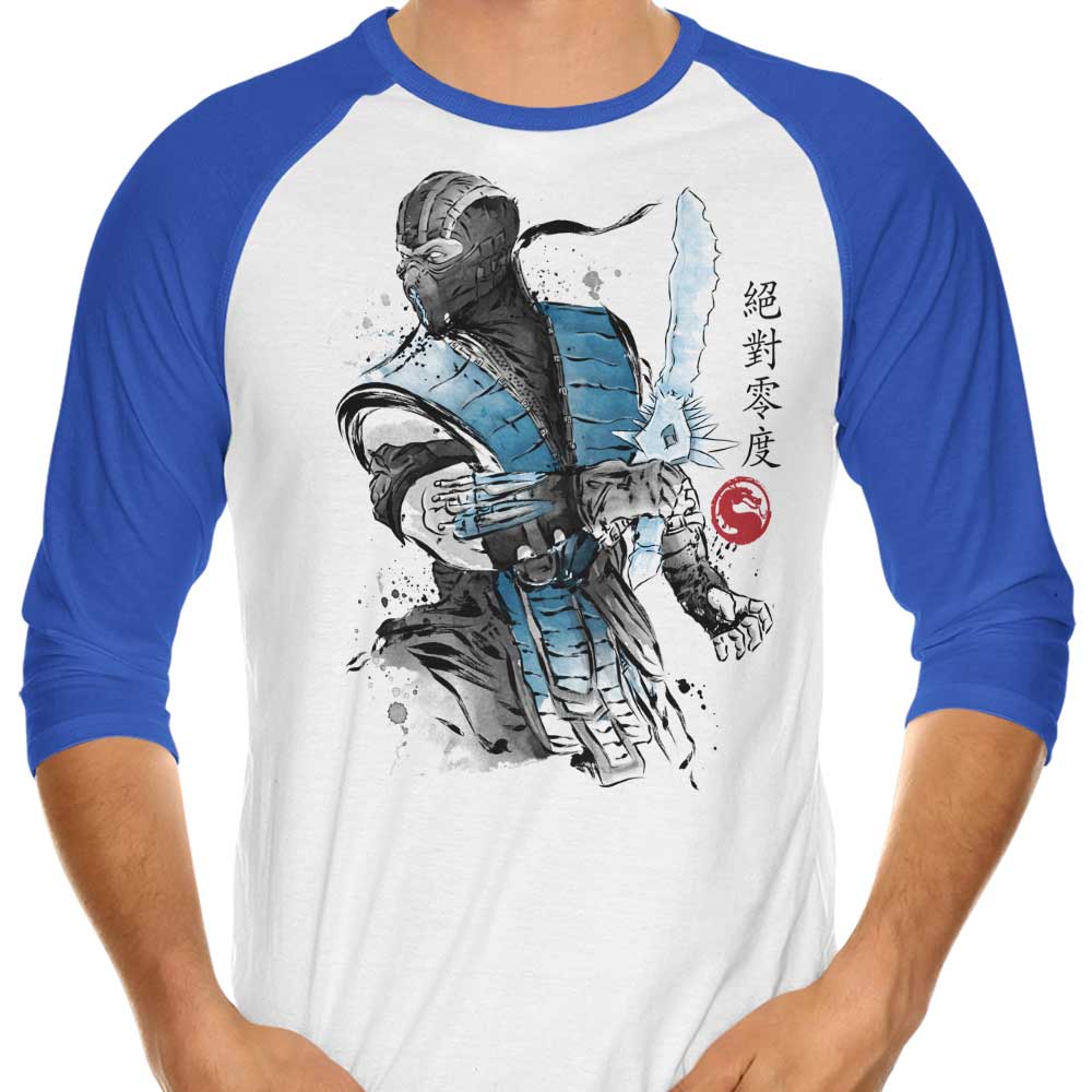 Ice Warrior Sumi-e Stylish 3/4 Sleeve Raglan T-Shirt for Fashion Enthusiasts