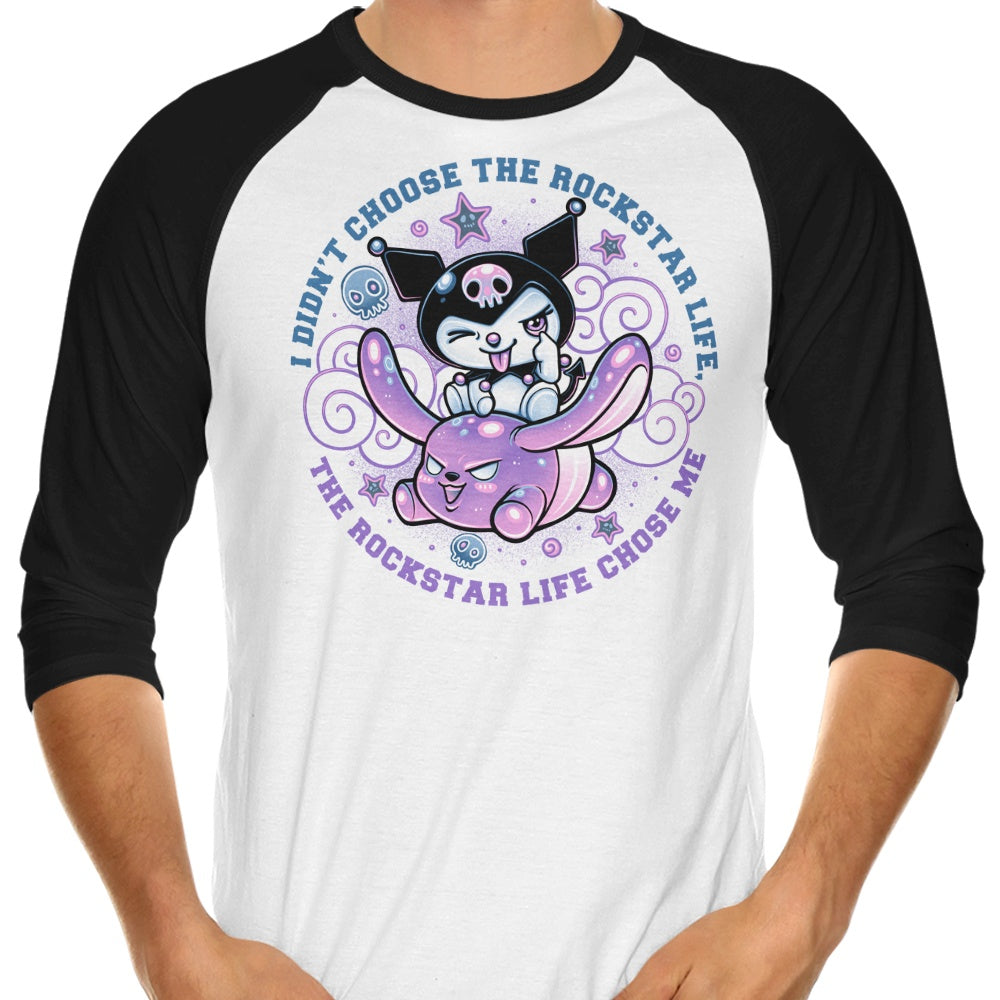 Adorable Rockstar Style 3/4 Sleeve Raglan Casual T-Shirt