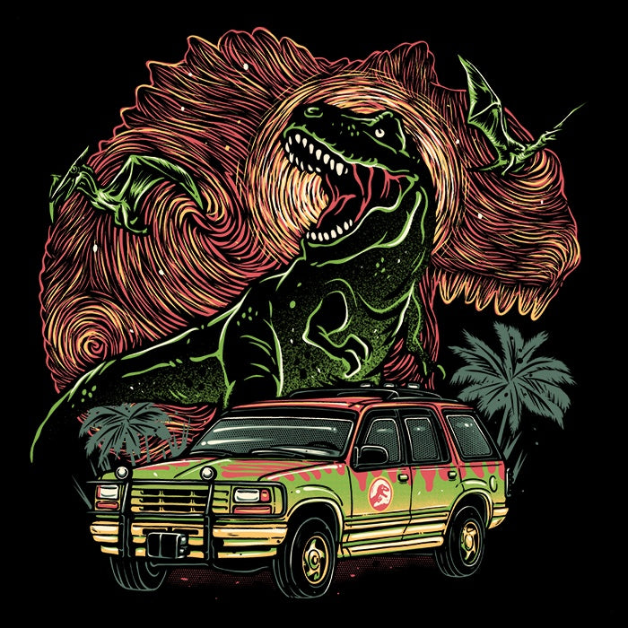 Glitchygorilla's 3/4 Sleeve Raglan Dino Expedition T-Shirt