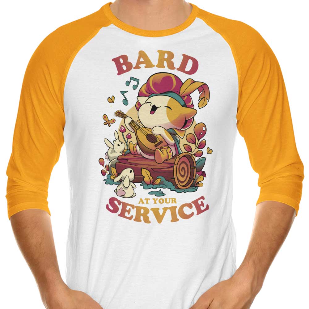 3/4 Sleeve Raglan Bard at Your Service T-Shirt for Casual Wear