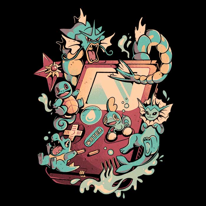 3/4 Sleeve Raglan 'Water Game' T-Shirt for a Fun Look