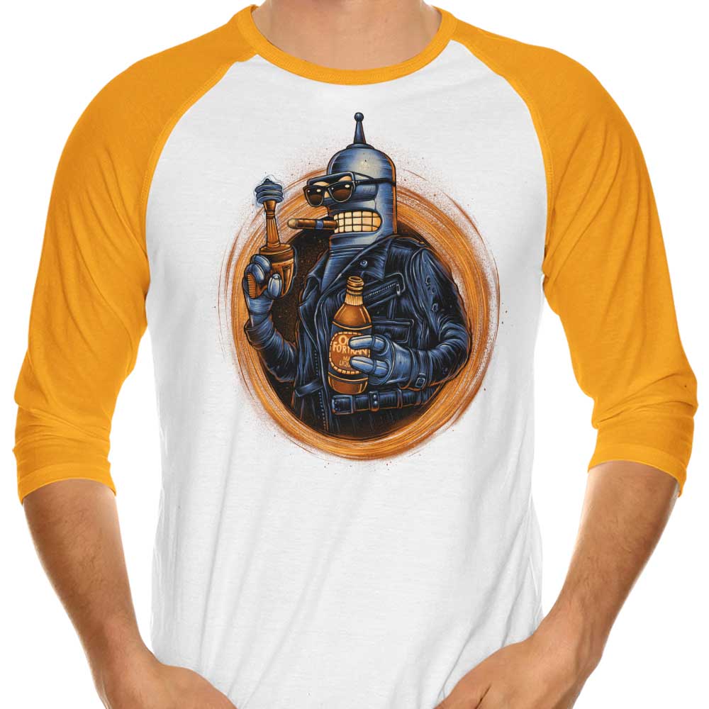 Glitchygorilla's Benderminator Three - Quarter Sleeve Raglan Style T - Shirt
