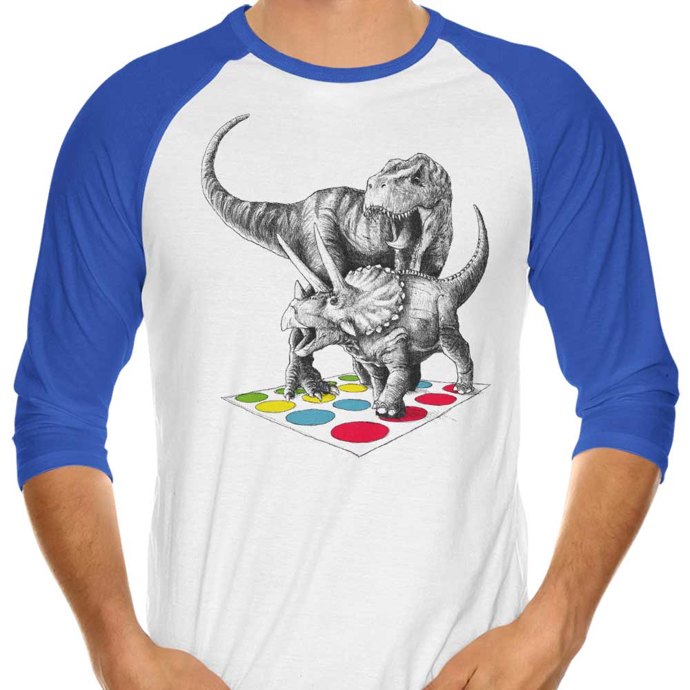 The Epic Dino Battle 3/4 Sleeve Raglan Style T-Shirt