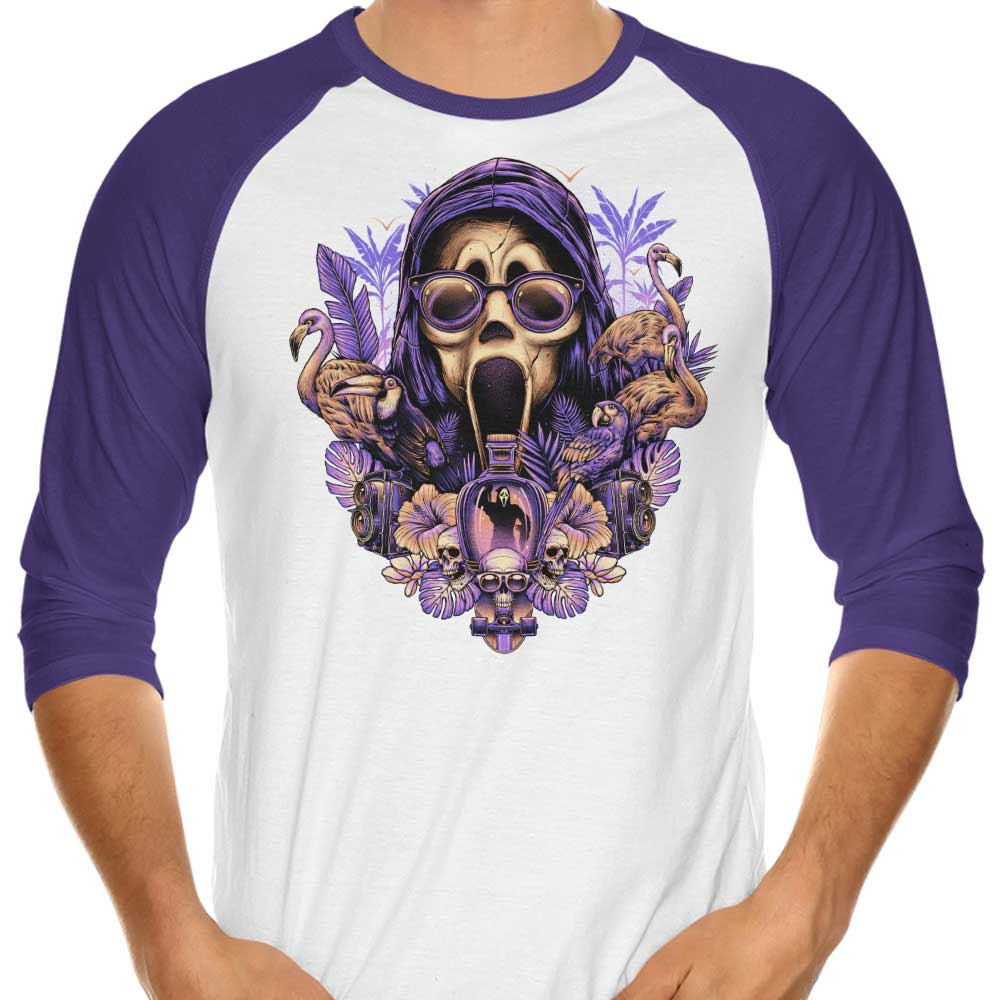 Tropical Ghost 3/4 Sleeve Raglan Stylish T-Shirt