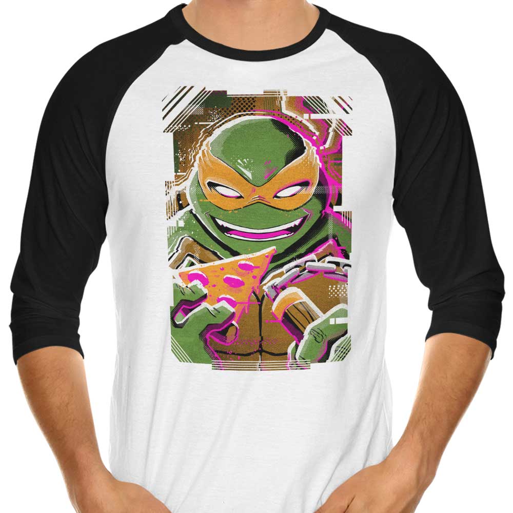 Unique Michelangelo Glitch 3/4 Sleeve Raglan Casual T-Shirt