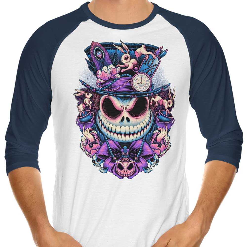 Glitchygorilla's Stylish 3/4 Sleeve Raglan T-Shirt - The Mad Skellington