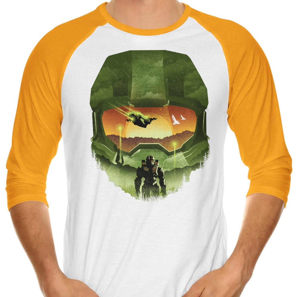 Spartan Silhouette 3/4 Sleeve Stylish Raglan T-Shirt