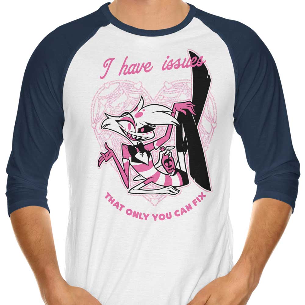 Angel Issues 3/4 Sleeve Raglan Style Women's T-Shirt