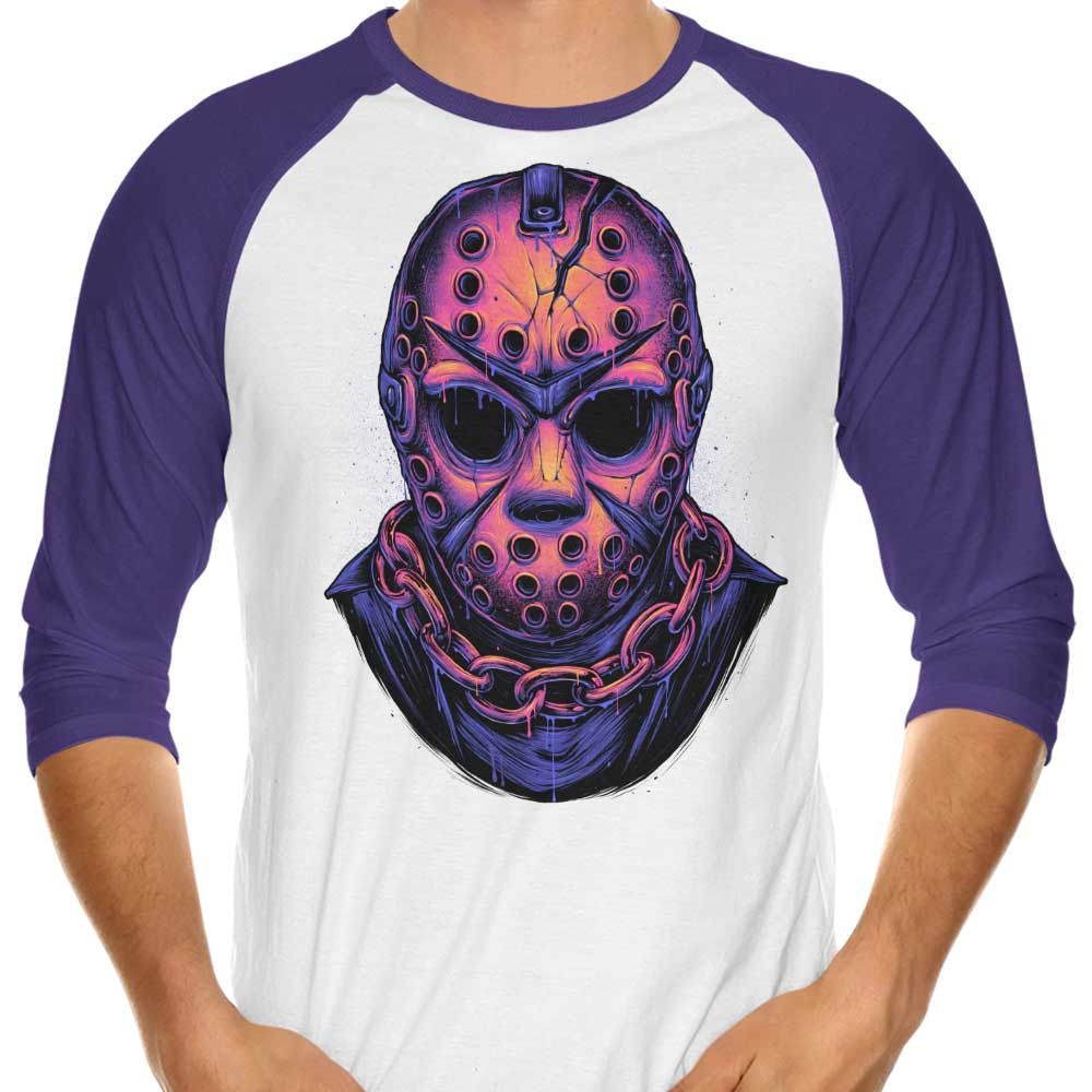 Glitchygorilla's 3/4 Sleeve Raglan Glowing Camper T-Shirt for Fashion - Forward Fans