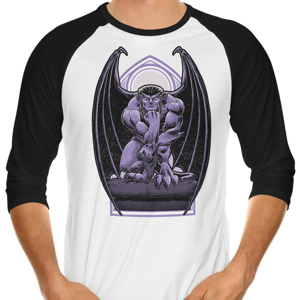 Unique Gargoyle Statue 3/4 Sleeve Raglan T-Shirt from Studio Mootant