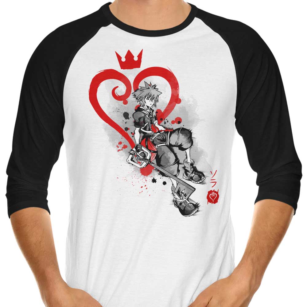 Soulkr's Keyblade Kingdom Sumi-e 3/4 Sleeve Raglan Stylish T-Shirt