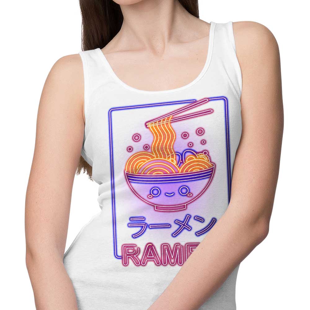 Stylish Neon Ramen Print Unisex and Women's Tank Tops