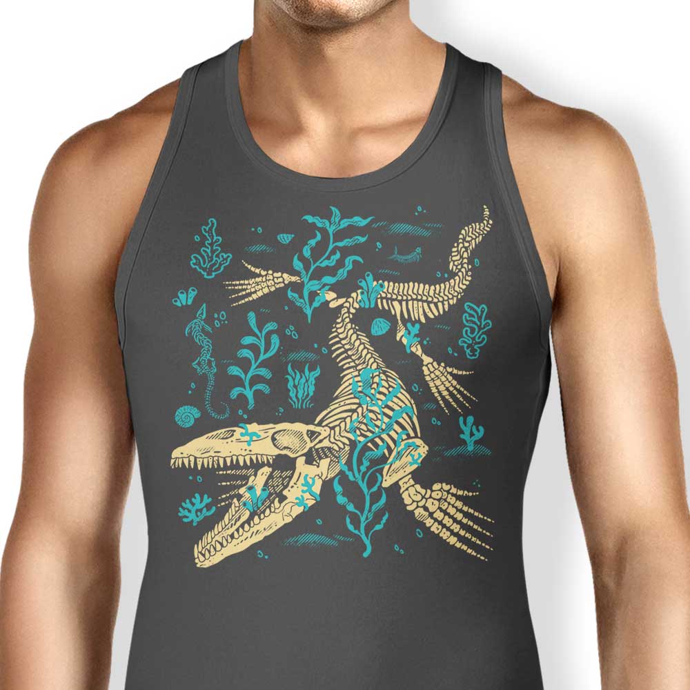 Mosasaurus Fossils Themed Men's and Women's Tank Top - Casual Wear for Fossil Enthusiasts