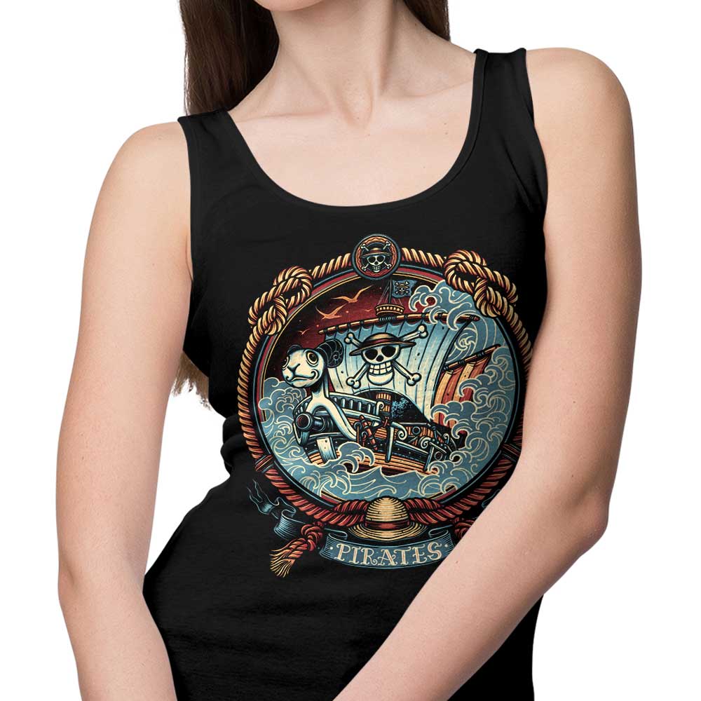 Tank Top with Pirate Badge from Glitchygorilla