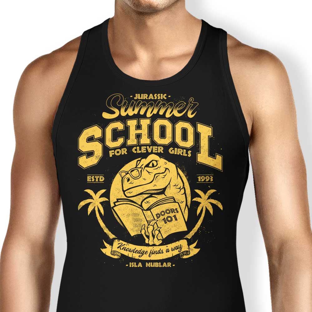 Jurassic Themed Summer School Men's and Women's Unisex Tank Top for Casual Wear