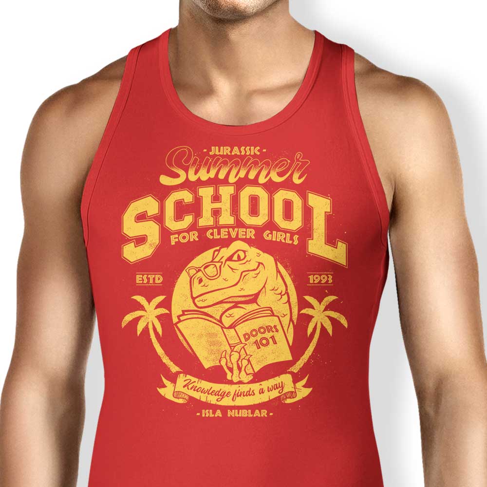 Jurassic Themed Summer School Men's and Women's Unisex Tank Top for Casual Wear