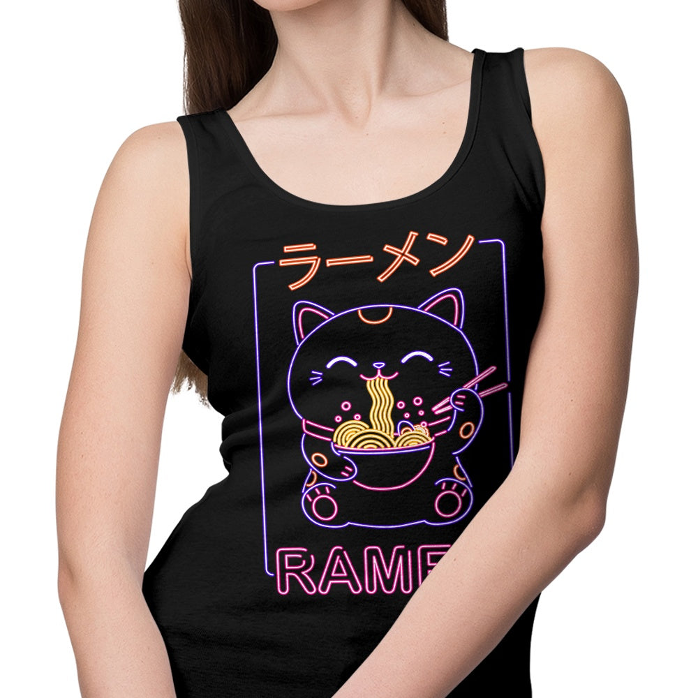 Neon Cat Ramen-themed Women's Tank Top