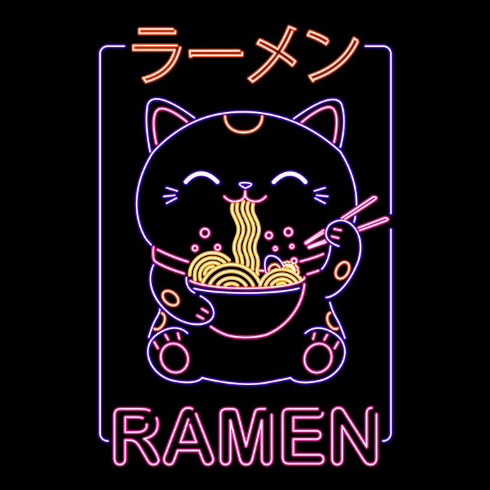 Neon Cat Ramen-themed Women's Tank Top