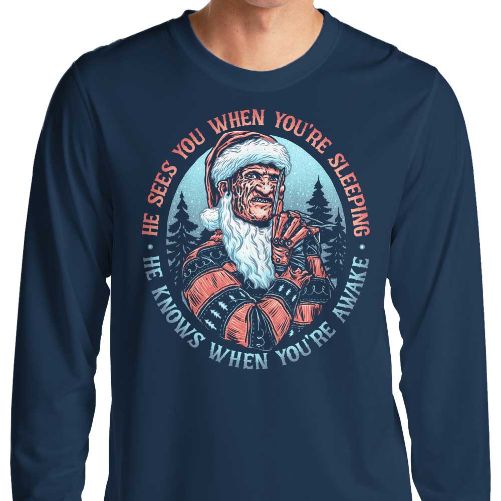 Spooky Nightmare Santa Long-Sleeve Cotton T-Shirt
