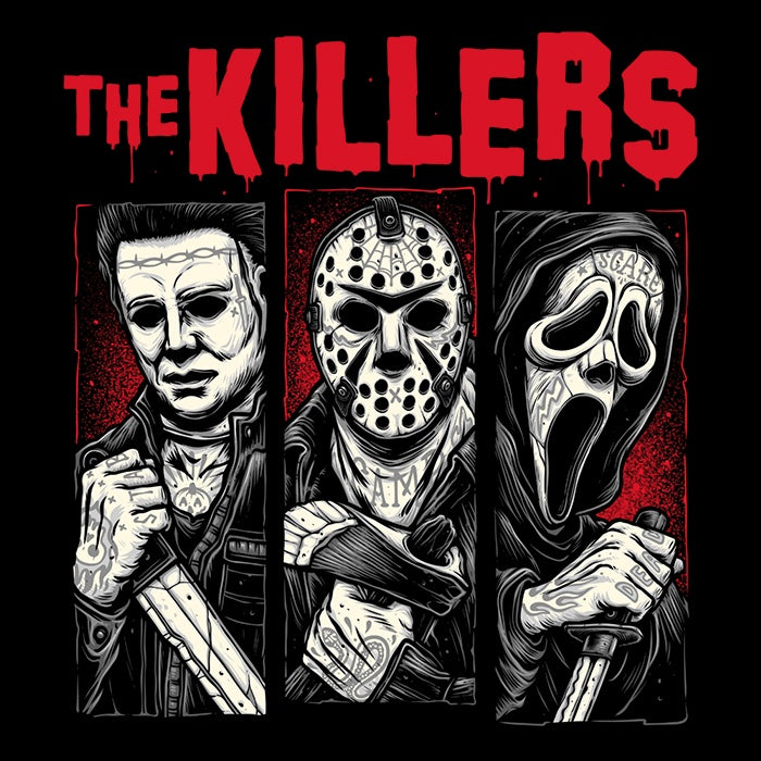 Glitchygorilla's Stylish Men's Tattooed Killers V-Neck T-Shirt