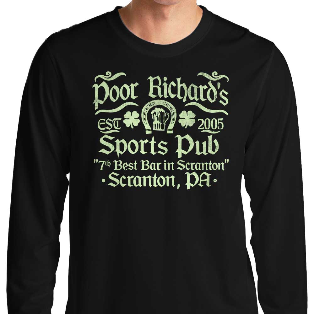 Poor Richards Pub Branded Long Sleeve Crewneck T-Shirt for Men and Women