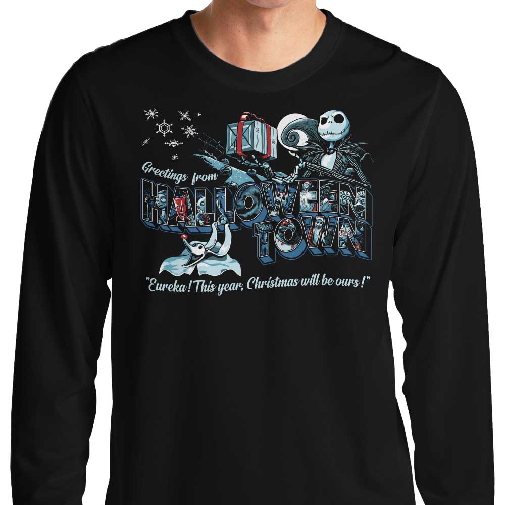 Stylish Long Sleeve 'Greetings from H-Town' T-Shirt by GoodIdeaRyan