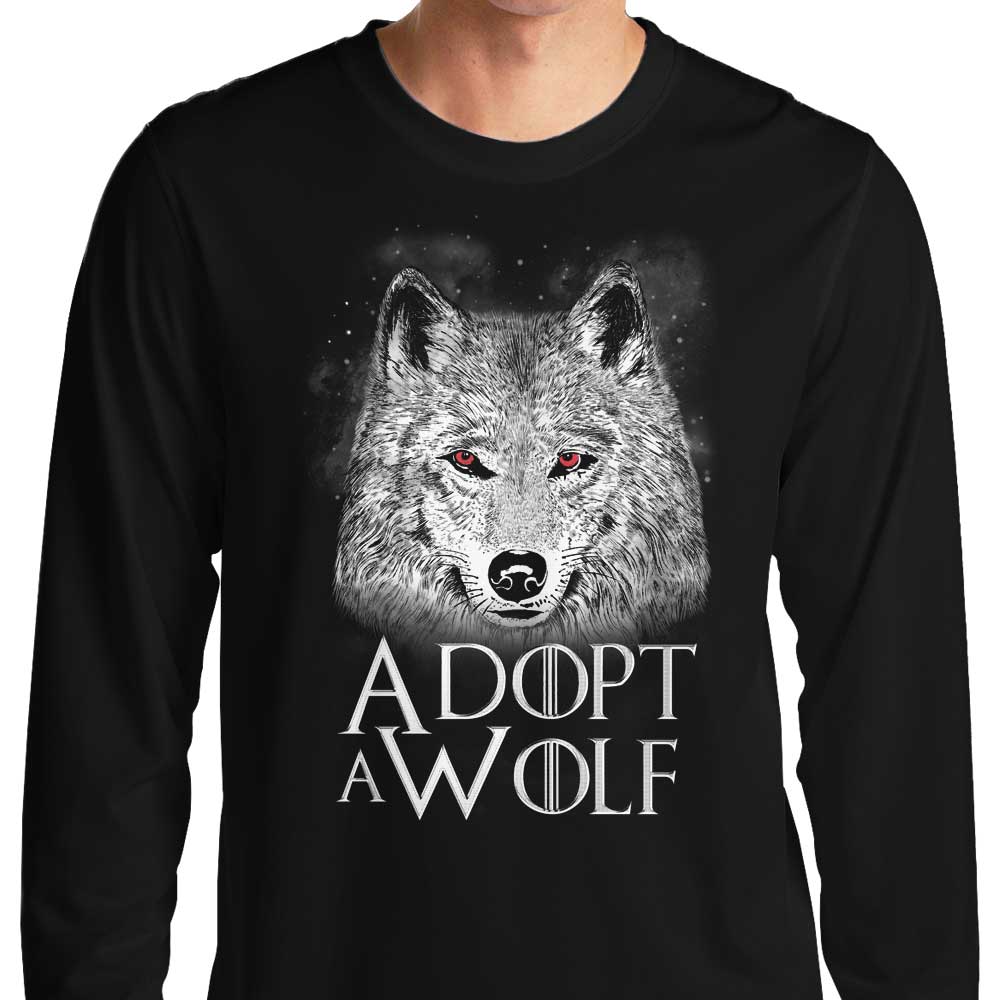 Long Sleeve 'Adopt a Wolf' T-Shirt for All Sizes