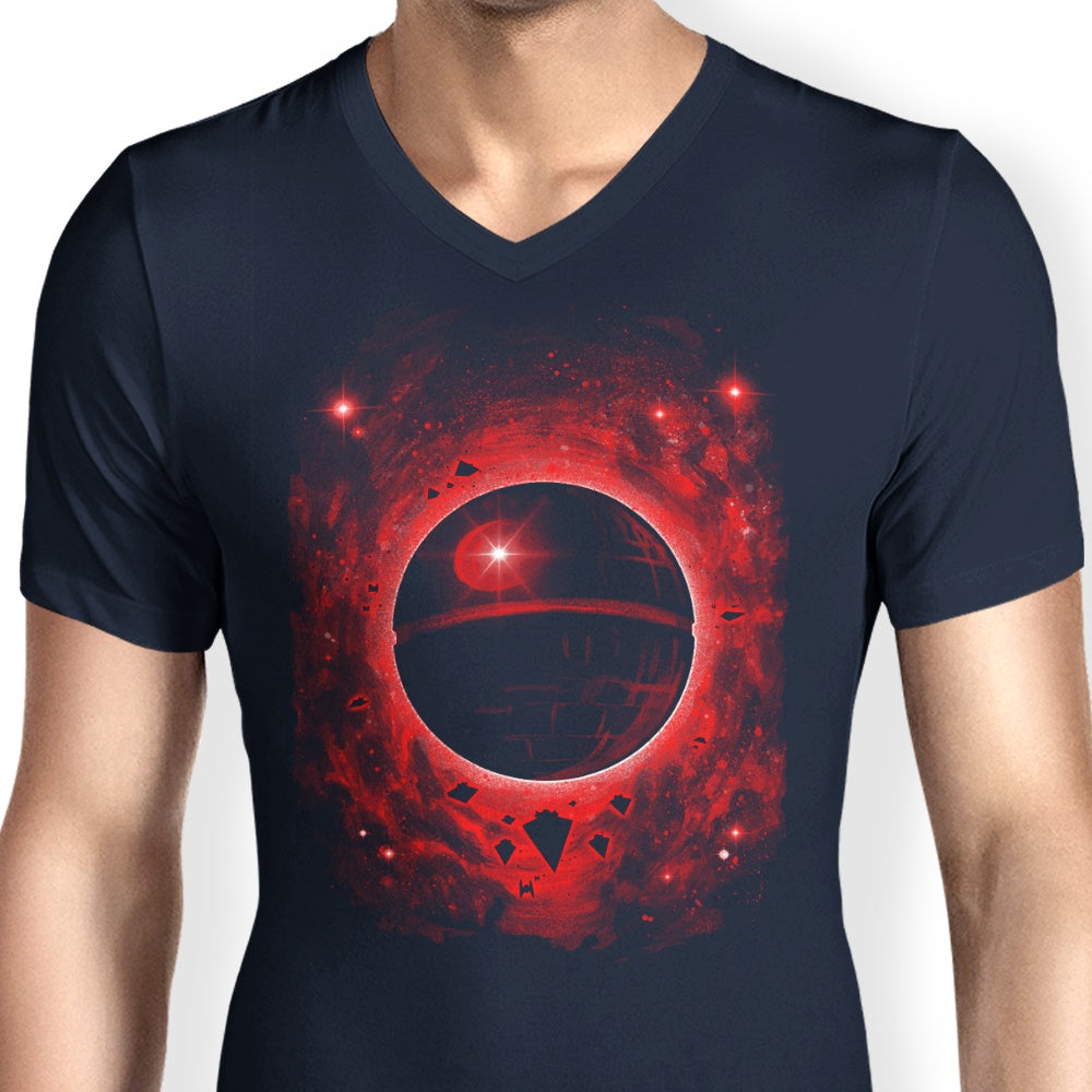 Alemaglia Men's Stylish V-Neck T-Shirt - 'That's No Moon'