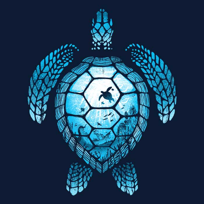 Alemaglia Long Sleeve Turtle Silhouette T - Shirt for Men and Women